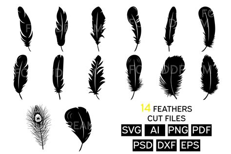 Download Free Feather SVG, Feather DXF, Cuttable File Cameo